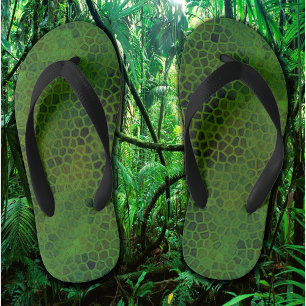 Infantis Dinossauro Verde Oculta Par de Chinelos