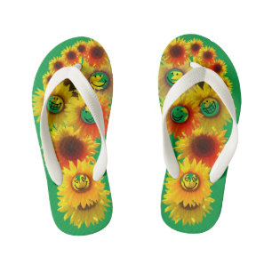 Infantis Kelly Green Kids Unisex Sunflower Chinelos