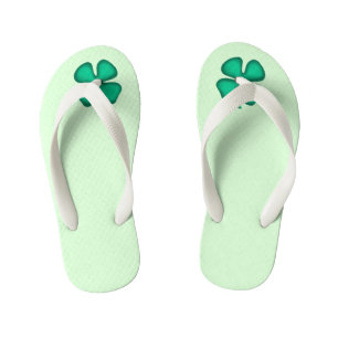 Infantis Lucky 4 chinelos de cerveja verde-branca-folhas