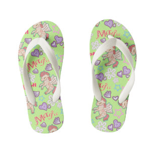 Infantis Magic Unicorn Green. Chinelos de criança