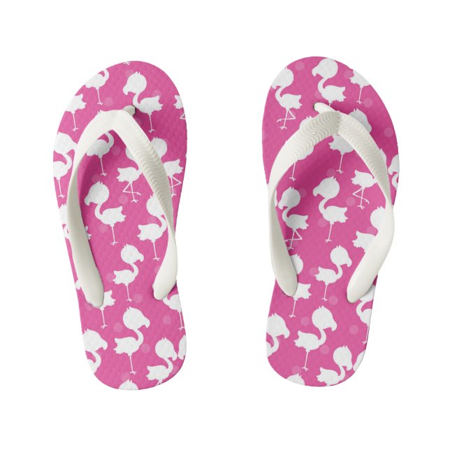 Infantis Meninas chinelos de padrão flamingo, rosa, fofinho (Pé da cama)