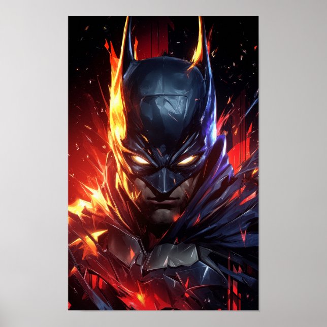 Inferno Batman Digital Art Poster (Frente)