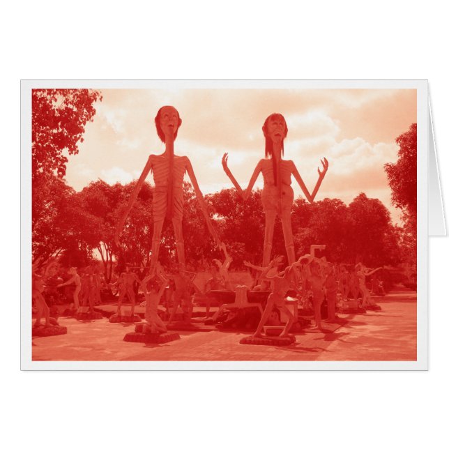 Inferno budista... Cartão Tailândia (Frente Horizontal)