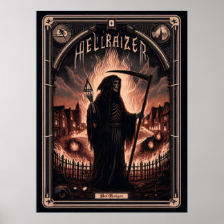 InfernoRaizer Burning Reaper Tarot Card Poster