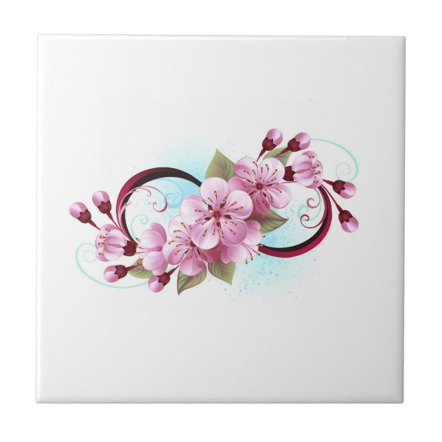 Infinidade com Flores de Flor Sakura (Frente)