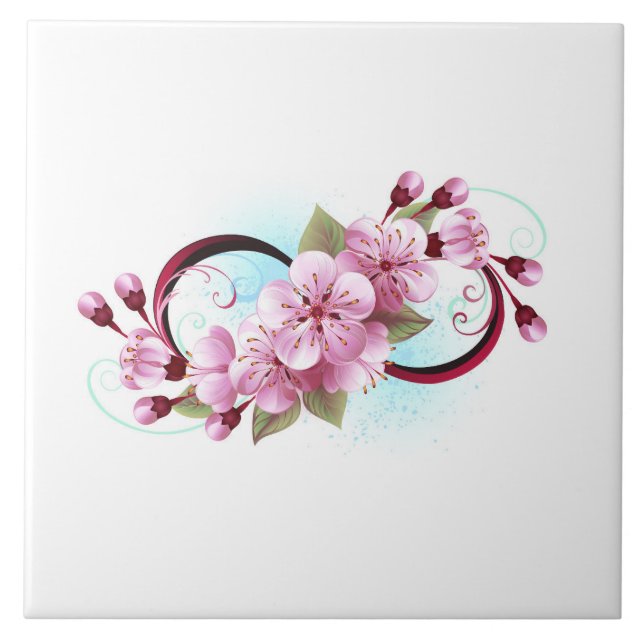 Infinidade com Flores de Flor Sakura (Frente)