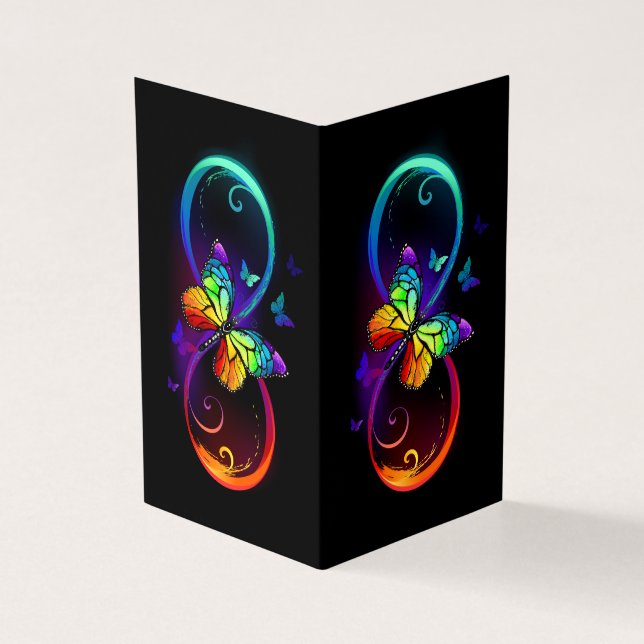 Infinidade vibrante com borboleta arco-íris a pret (Exterior)