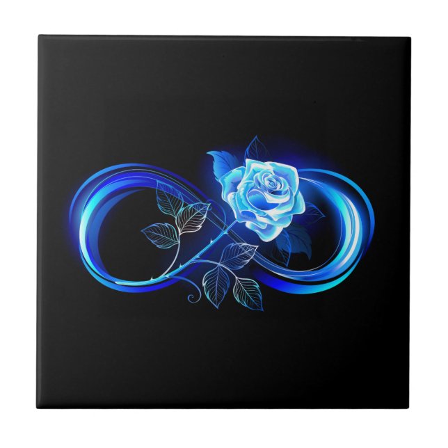 Infinito brilhante com rosa azul (Frente)