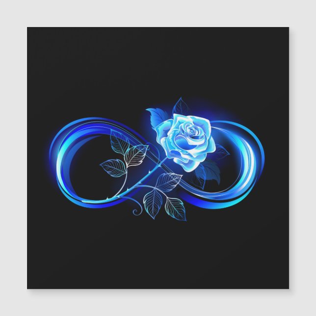 Infinito brilhante com rosa azul (Frente)