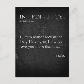 INFINITY Amo você mais cartão de definição de dici