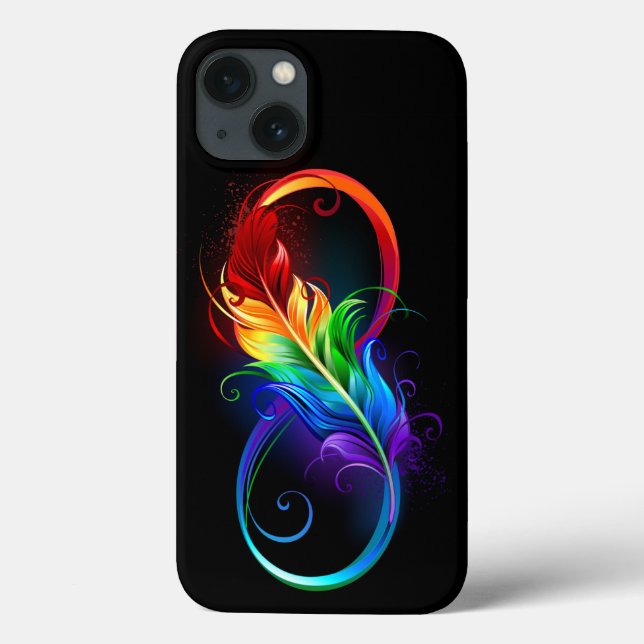 Infinity Symbol with Rainbow Feather (Verso)