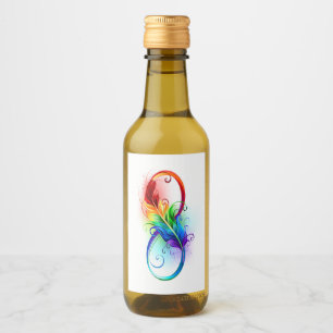 Infinity Symbol with Rainbow Feather