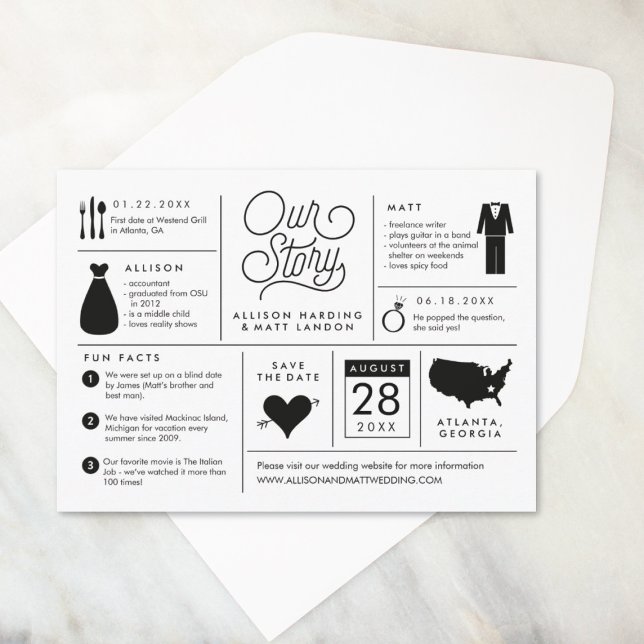 Infográfico Salvar o Anúncio do Noivado de Data (Criador carregado)