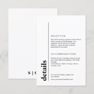 Informação de casamento minimalista e moderna em n