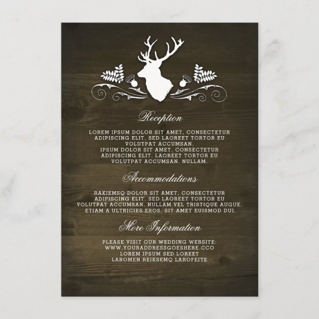 Informação Rustic Deer Barn Wood Wedding (Frente)