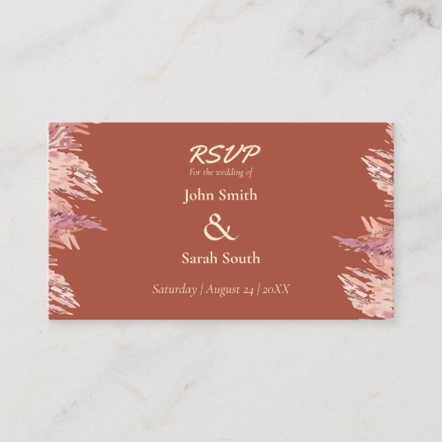Informações 3.5 x 2 cartão de resposta de casamento RSVP - Ter (Frente)