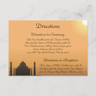 Informações 3,5 x 5 Cartão de Direção Taj Mahal Sunset Orange 