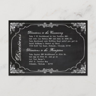 Informações 3x5 Direções Cartão de Casamento Cha