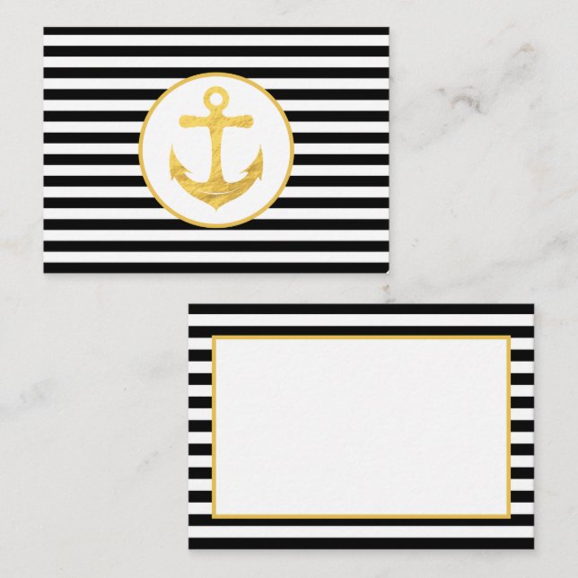 Informações Âncora e faixas | Tema náutico | Cartão de gabinet (Frente/Verso)