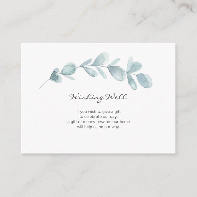 Informações Aquarela de jardim de eucalipto | Wishing - Cartão (Frente)