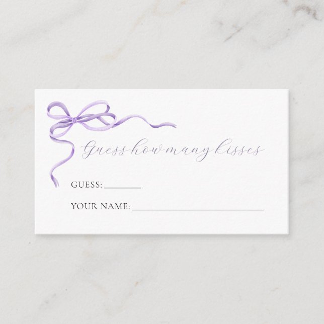Informações Arco Roxo Adivinha Quantos Kisses Cartão De Jogo (Frente)