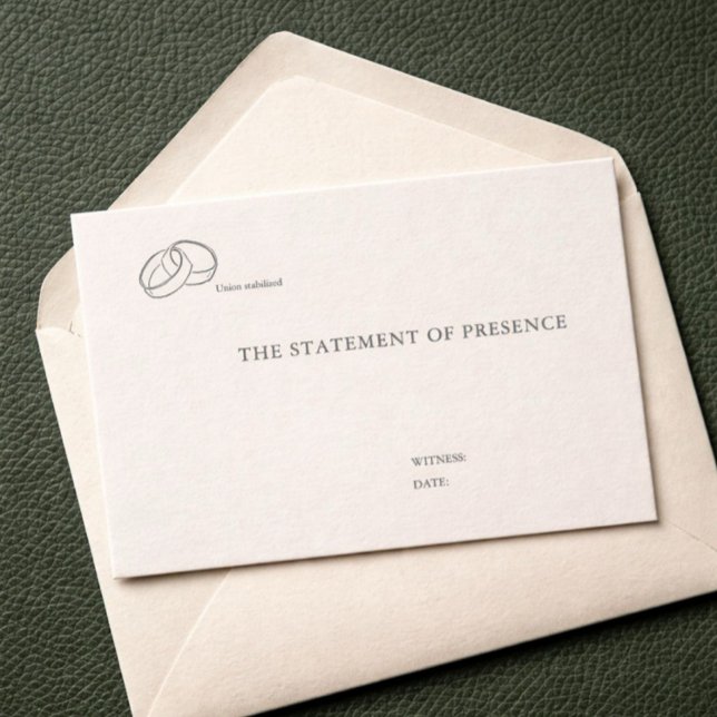 Informações Aros Entrelaçados - Cartão de casamento minimalist (Civil ceremony enclosure card )