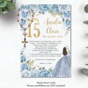 Informações Bebê Blue Floral Princesa Quinceañera Cartão de Or