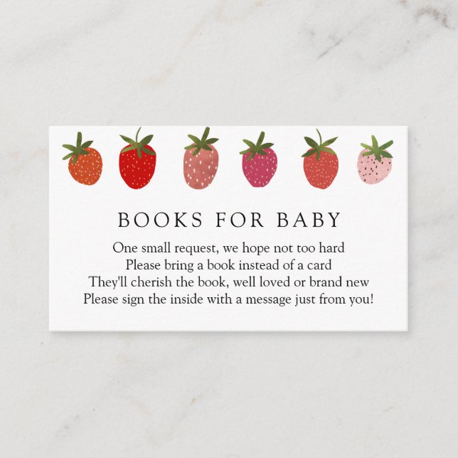 Informações Berry Sweet Strawberry Books para Cartão de Inserç (Frente)