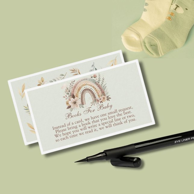 Informações Boho Arco-Íris E Flores Livros Para Cartão De Bebê (Criador carregado)