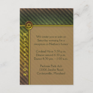 Informações Brown, cartão listrado verde do cerco de Mitzvah