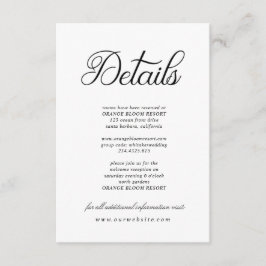 Informações Caligrafia Elegante ⎥ Cartão de Detalhes Incluso