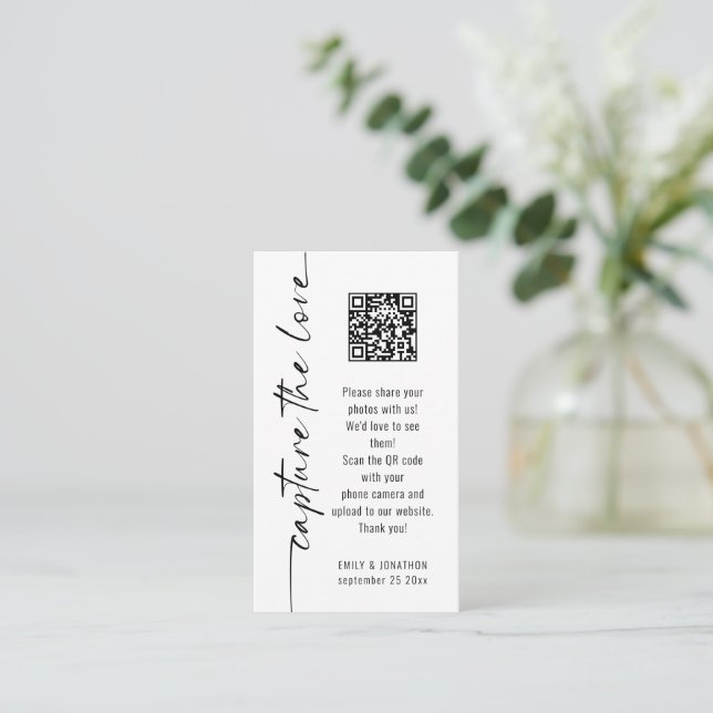 Informações Capturar o Cartão de Casamento Branco Preto do Cód (Em pé/Frente)