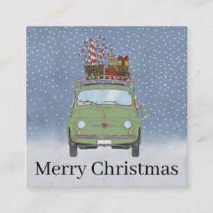 Informações Carro verde com cartão de Natal