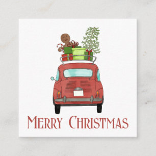 Informações Carro vermelho com cartão de Natal