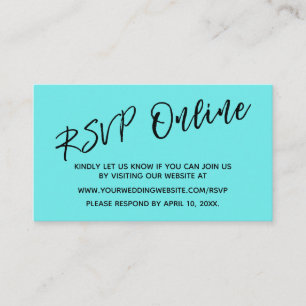 Informações Cartão Aquático Simples Online RSVP de Casamento