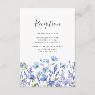 Informações Cartão azul de Recepção de casamento de flor selva
