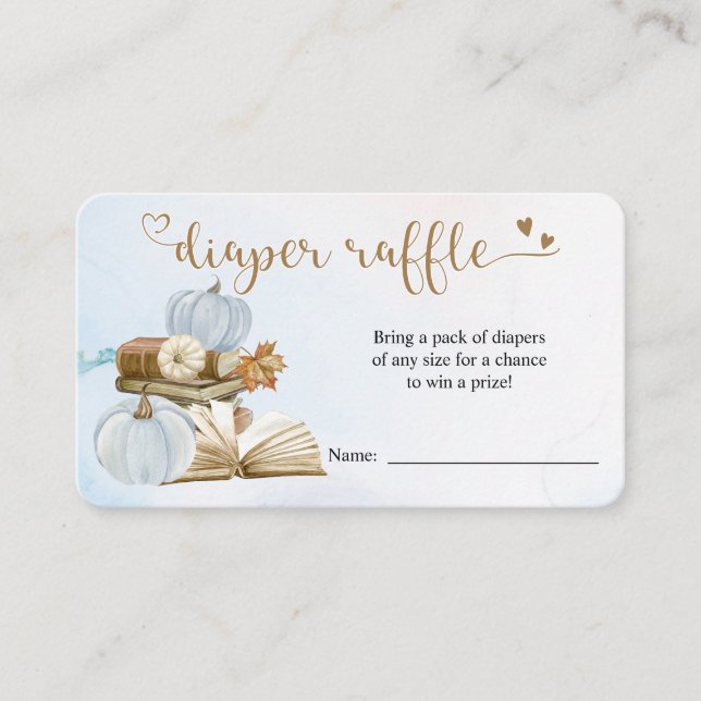 Informações Cartão Azul Fralda Chá de fraldas do Tema do Livro (Frente)