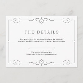 Informações Cartão clássico de casamento elegante