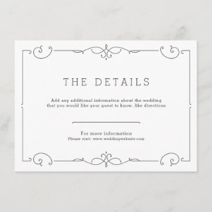 Informações Cartão clássico de casamento elegante