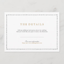 Informações Cartão clássico de detalhe do casamento vintage el