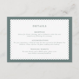 Informações Cartão Clássico de Gabinete de Casamento de Borda 