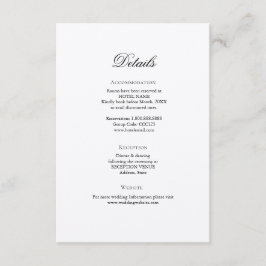 Informações Cartão Clássico Elegante para Detalhes de Casament