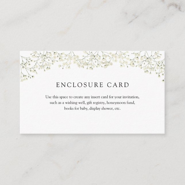 Informações Cartão com Envelope de Respiração de Bebê Simples (Frente)