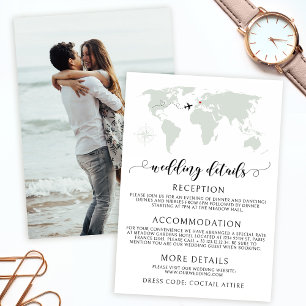 Informações Cartão com fotos de detalhes do casamento do mapa