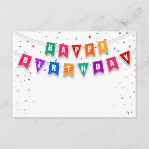 Informações Cartão de Acompanhamento de Aniversário
