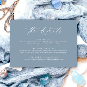 Informações Cartão de Acompanhamento de Casamento Azul Poeiren