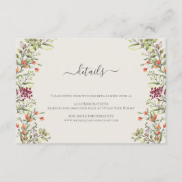 Informações Cartão de Acompanhamento de Casamento com Campo de
