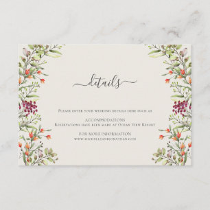 Informações Cartão de Acompanhamento de Casamento com Campo de