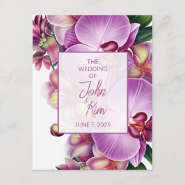 Informações Cartão de Acompanhamento de Casamento de Orquídeas