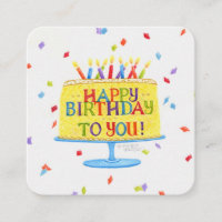 Cartão de Acréscimo de Bolo de Aniversário Feliz A